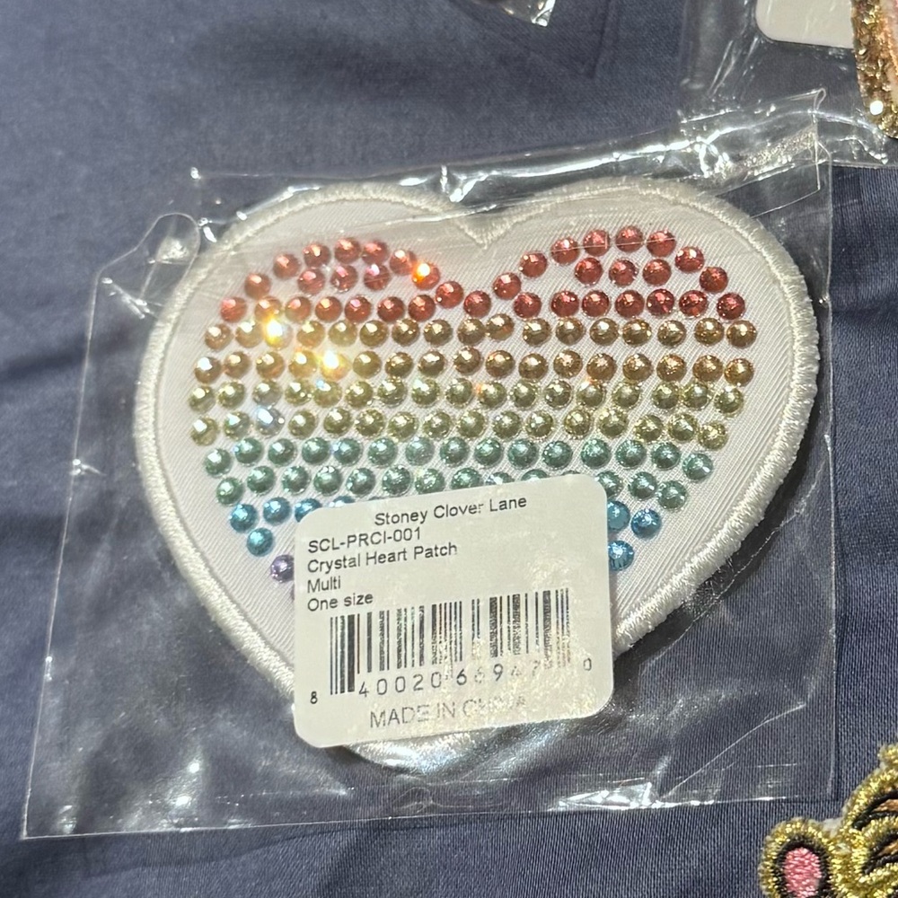 Stoney Clover Lane Rainbow Crystal Heart Patch